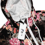 Women’s cropped windbreaker Garden Flower Rose Dark Pattern Summer Rose Women's Cropped Windbreaker Jacket
