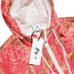 Women’s cropped windbreaker Garden flowers pink peoni and Chick Summer Rose Women's Cropped Windbreaker Jacket
