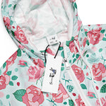 Women’s cropped windbreaker Green Rose Flower Summer Rose Women's Cropped Windbreaker Jacket