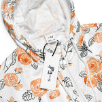 Women’s cropped windbreaker Peach Watercolor Roses Pattern Summer Rose Women's Cropped Windbreaker Jacket