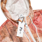 Women’s cropped windbreaker Pink Country Chic Roses Garden and Wood Summer Rose Women's Cropped Windbreaker Jacket