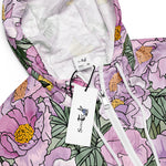 Women’s cropped windbreaker Pink Peony Blooming Flower Summer Rose Women's Cropped Windbreaker Jacket