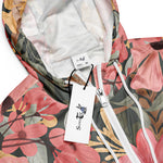 Women’s cropped windbreaker Pink Sage Green Flowers Leave Watercolor Pattern Summer Rose Women's Cropped Windbreaker Jacket