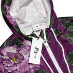 Women’s cropped windbreaker Pink Tapestry Roses Summer Rose Women's Cropped Windbreaker Jacket