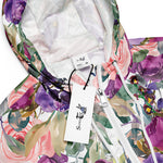Women’s cropped windbreaker Purple Blush Pink Floral Green Watercolor Summer Rose Women's Cropped Windbreaker Jacket