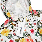 Women’s cropped windbreaker Red Pink and Yellow Watercolor Rose Summer Rose Women's Cropped Windbreaker Jacket