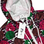 Women’s cropped windbreaker Retro Rustic Folk Summer Rose Women's Cropped Windbreaker Jacket