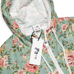 Women’s cropped windbreaker Romantic classic wallpaper seamless Vintage Rose flower Summer Rose Women's Cropped Windbreaker Jacket