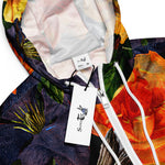Women’s cropped windbreaker Romantic Dark Vintage Rose Flower Pattern Summer Rose Women's Cropped Windbreaker Jacket