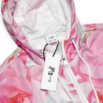 Women’s cropped windbreaker Romantic Elegant Pink Floral Summer Rose Women's Cropped Windbreaker Jacket