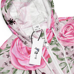 Women’s cropped windbreaker Rose Floral Pattern Summer Rose Women's Cropped Windbreaker Jacket