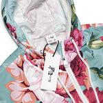 Women’s cropped windbreaker Rose Pink Flower Pattern Summer Rose Women's Cropped Windbreaker Jacket