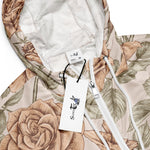 Women’s cropped windbreaker Roses Flowers Colored Vintage Flower Summer Rose Women's Cropped Windbreaker Jacket