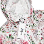 Women’s cropped windbreaker Seamless pattern with pink flowers and leaves Summer Rose Women's Cropped Windbreaker Jacket