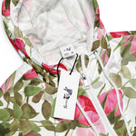 Women’s cropped windbreaker Seamless Watercolor Flowers Pink Roses Summer Rose Women's Cropped Windbreaker Jacket