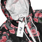 Women’s cropped windbreaker Snakes and Peach Roses Summer Rose Women's Cropped Windbreaker Jacket