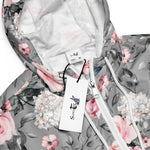 Women’s cropped windbreaker Spring Flowers and Leaves Watercolor Summer Rose Women's Cropped Windbreaker Jacket