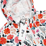 Women’s cropped windbreaker Summer Flower Pink and Orange Rose Floral Summer Rose Women's Cropped Windbreaker Jacket