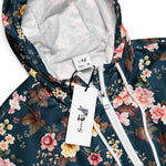 Women’s cropped windbreaker Tropical Vintage Red Hibiscus FlowerSummer Rose Women's Cropped Windbreaker Jacket