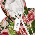 Women’s cropped windbreaker Vintage Botanical Floral Rose Garden Summer Rose Women's Cropped Windbreaker Jacket
