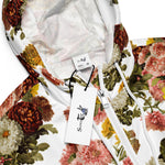 Women’s cropped windbreaker Vintage Chrysanthemum Flowers on Dusty Rose Summer Rose Women's Cropped Windbreaker Jacket