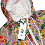 Women’s cropped windbreaker Vintage Floral pattern of yellow Roses Summer Rose Women's Cropped Windbreaker Jacket