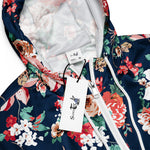 Women’s cropped windbreaker Vintage Floral Rose and small Flowers Summer Rose Women's Cropped Windbreaker Jacket