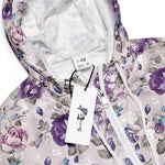 Women’s cropped windbreaker Vintage Floral Rose Purple Summer Rose Women's Cropped Windbreaker Jacket