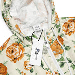 Women’s cropped windbreaker Vintage flower seamless vintage pattern Summer Rose Women's Cropped Windbreaker Jacket