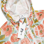 Women’s cropped windbreaker Vintage Pattern with Blooming Rose Hips and Fruits Summer Rose Women's Cropped Windbreaker Jacket
