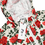 Women’s cropped windbreaker Vintage Pattern With Roses Summer Rose Women's Cropped Windbreaker Jacket