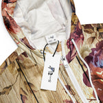 Women’s cropped windbreaker Vintage Pink Roses on Wood Summer Rose Women's Cropped Windbreaker Jacket