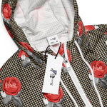 Women’s cropped windbreaker Vintage Pink Roses Pattern Summer Rose Women's Cropped Windbreaker Jacket