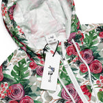 Women’s cropped windbreaker Vintage Pretty Country Garden Rose Pattern Summer Rose Women's Cropped Windbreaker Jacket