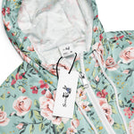Women’s cropped windbreaker Vintage Rose Flower pattern on navy Summer Rose Women's Cropped Windbreaker Jacket