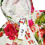 Women’s cropped windbreaker Vintage Summer Pink Rose Peonies Flowers1 Summer Rose Women's Cropped Windbreaker Jacket