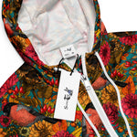 Women’s cropped windbreaker Vintage Tropical Autumn Garden Flower Summer Rose Women's Cropped Windbreaker Jacket