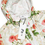 Women’s cropped windbreaker Vintage Victorian Pink Floral Summer Rose Women's Cropped Windbreaker Jacket