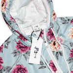 Women’s cropped windbreaker Violet and yellow Flowers with Leaves Summer Rose Women's Cropped Windbreaker Jacket