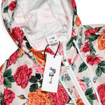 Women’s cropped windbreaker Watercolor Floral Pattern Vintage Rose Flower Summer Rose Women's Cropped Windbreaker Jacket