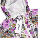 Women’s cropped windbreaker Watercolor Floral Rose Purple Pattern Summer Rose Women's Cropped Windbreaker Jacket