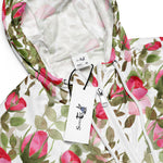 Women’s cropped windbreaker Watercolor Flowers Pink Roses Floral Summer Rose Women's Cropped Windbreaker Jacket