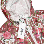 Women’s cropped windbreaker Watercolor Pink Floral Rose Summer Rose Women's Cropped Windbreaker Jacket