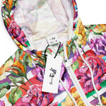 Women’s cropped windbreaker Watercolor Rose Floral Botanical Flower Summer Rose Women's Cropped Windbreaker Jacket