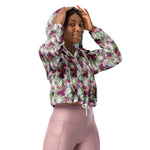 Women’s cropped windbreaker Floral Pattern Tissue Summer Rose Women's Cropped Windbreaker