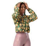 Women’s cropped windbreaker Floral Rose Flower Garden Summer Rose Women's Cropped Windbreaker Jacket