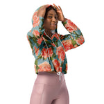 Women’s cropped windbreaker Floral Rose Garden Summer Rose Women's Cropped Windbreaker Jacket