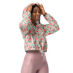 Women’s cropped windbreaker Retro Roses Summer Rose Women's Cropped Windbreaker Jacket