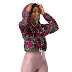 Women’s cropped windbreaker Retro Rustic Folk Summer Rose Women's Cropped Windbreaker Jacket
