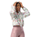 Women’s cropped windbreaker Rose Floral Summer Rose Women's Cropped Windbreaker Jacket